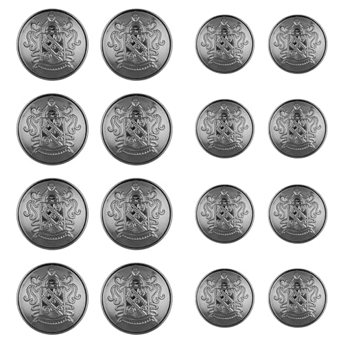 16 Stück trachtenknöpfe silber, trachten knöpfe Antikes Silberne Knöpfe Für Blazer in 2 Größen, Jackenknopf Metall Knöpfe Silber, Für Blazer, Anzüge, Sportmantel (18 mm 25 mm) (antikes Silber) von Teaaha