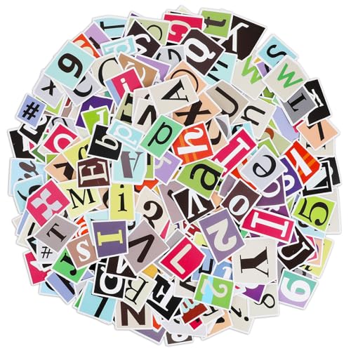 Vintage Buchstaben Aufkleber, Selbstklebend Wasserdicht Buchstaben Sticker, 400 Stück Diy Scrapbook Stickers Für Schilder, Briefkästen, Reisetasche, Dekoration, Scrapbooking von Teaaha