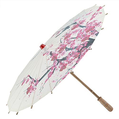 TeamSky Handgemachter chinesischer Regenschirm aus geöltem Papier, orientalische Kunst, klassischer Tanzregenschirm, Pflaumenblüte für Hochzeitsfeiern, Fotografie, Kostüme, Cosplay-Dekoration von TeamSky