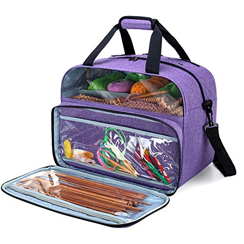 Teamoy Garn Tasche, Stricktasche für Stricken Zubehör, Häkelnadeln Aufbewahrungstasche für Häkeln Nadelset und Zubehör, Reisetasche für Wolle, unfertiges Projekt und Häkelzubehör,Lila Teamoy Garn Tasche, Stricktasche für Stricken Zubehör, Häkelnadeln Aufbewahrungstasche für Häkeln Nadelset und Zubehör, Reisetasche für Wolle, unfertiges Projekt und Häkelzubehör,Lila von Teamoy