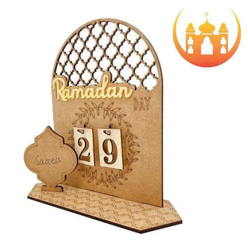 Ramadan-Kalender, Eid Mubarak-Kalender - Countdown-Kalender 2022 aus Holz zum Selbermachen für Kinder - DIY Ramadan Mubarak Dekor Tebinzi von Tebinzi