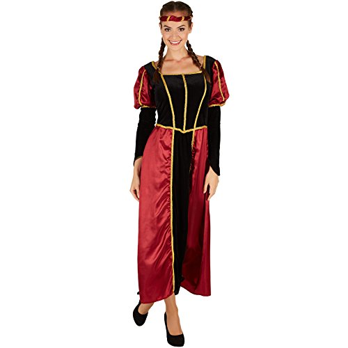 dressforfun Frauenkostüm Burgdame | Aus wundervollem Satin und Pannesamt | Bezauberndes, langes Burgdamen-Kleid | Inkl. schönem Kopfschmuck (XL | Nr. 301198) von tectake