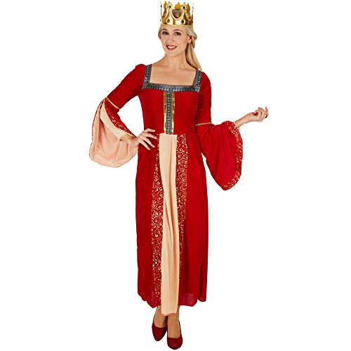 dressforfun Frauenkostüm Königin | Aus wundervollem, schimmerndem Pannesamt | Traumhaftes Königinnen-Kleid | Besondere Trompetenärmel (M) von tectake