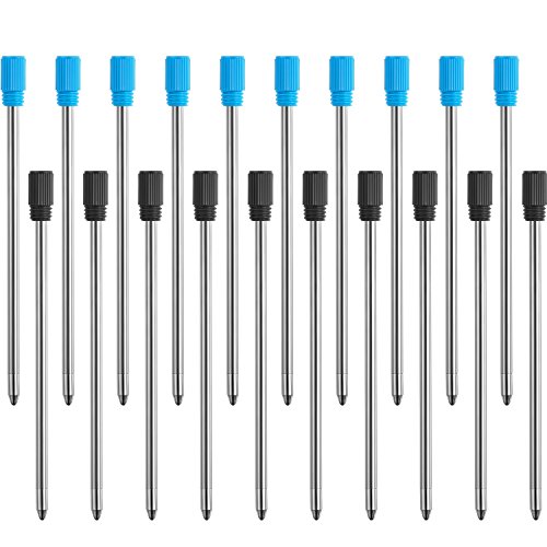 2,75 Zoll Kugelschreiberminen für Diamant Kristall Stylus Stifte und Kugelschreiber mit Schwarzem Samtbeutel, Schwarz und Blau, 20 Stücke 2,75 Zoll Kugelschreiberminen für Diamant Kristall Stylus Stifte und Kugelschreiber mit Schwarzem Samtbeutel, Schwarz und Blau, 20 Stücke von TecUnite