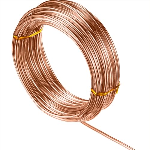 Aluminiumdraht, 10 m, flexibler Metalldraht, für Handgelenk, Skelett, Basteln (Kupfer, 1 mm Dicke) von TecUnite