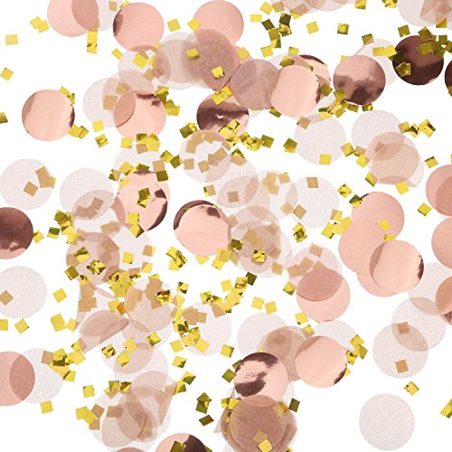 TecUnite Rund Seidenpapier Konfetti Punkte für Hochzeit Geburtstag Party Dekoration, 1,76 Unzen (Rose Gold Konfetti ) TecUnite Rund Seidenpapier Konfetti Punkte für Hochzeit Geburtstag Party Dekoration, 1,76 Unzen (Rose Gold Konfetti ) von TecUnite