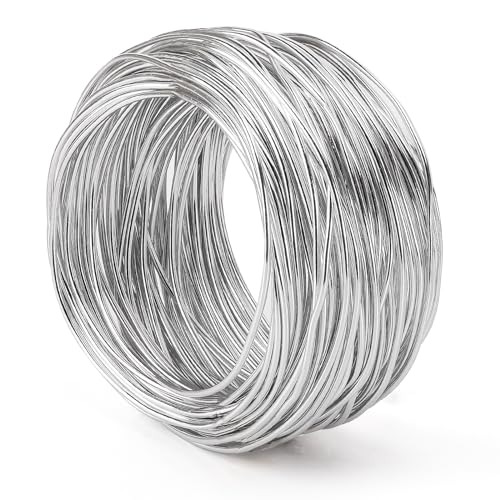 98,4 Fuß 3 mm Aluminiumdraht, biegbarer Metall-Basteldraht, Anker-Draht für Modellierung, Puppen-Skelett, DIY-Handwerk (Silber, 30 m x 3 mm, 1 Rolle) von Tecbeauty