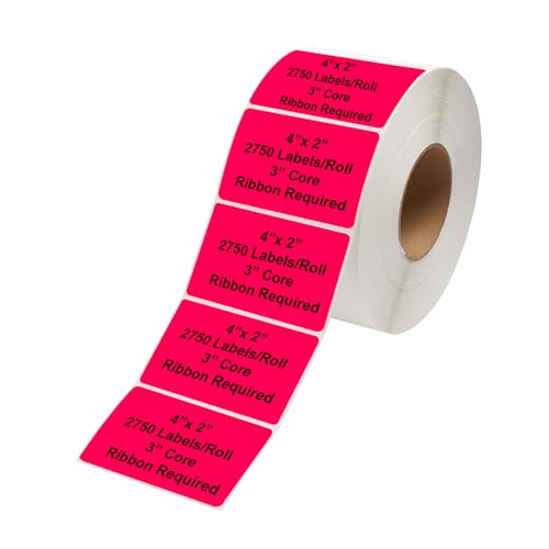 Industrielle Thermotransfer-Etiketten, Rot, 10,2 x 5,1 cm, 7,6 cm Kern, 2.750 Etiketten/Rolle, perforiert, Band erforderlich, für Thermotransferdrucker Industrielle Thermotransfer-Etiketten, Rot, 10,2 x 5,1 cm, 7,6 cm Kern, 2.750 Etiketten/Rolle, perforiert, Band erforderlich, für Thermotransferdrucker von Techbarco