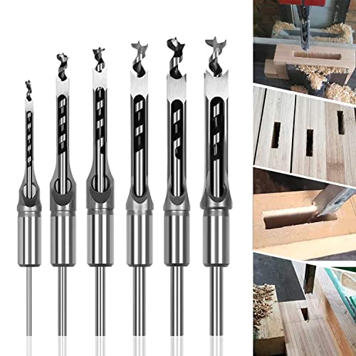 Vierkantlochbohrer Holzbearbeitungsstechbohrer Vierkantbohrer Set 6 Stück 6,4/8/9,5/12,7/14/16 mm Holz Vierkant Stemmbohrer Holzbearbeitungswerkzeuge Bohrer Sqaure für Quadratische Löcher Vierkantlochbohrer Holzbearbeitungsstechbohrer Vierkantbohrer Set 6 Stück 6,4/8/9,5/12,7/14/16 mm Holz Vierkant Stemmbohrer Holzbearbeitungswerkzeuge Bohrer Sqaure für Quadratische Löcher von Techfection