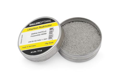 GALLUNOPTIMAL TT15 Lötspitzen-Reaktivator bleifrei 15g Dose | Macht müde Lötspitzen wieder munter | Säuberung verschmutzter Löt-Spitzen von GALLUNOPTIMAL