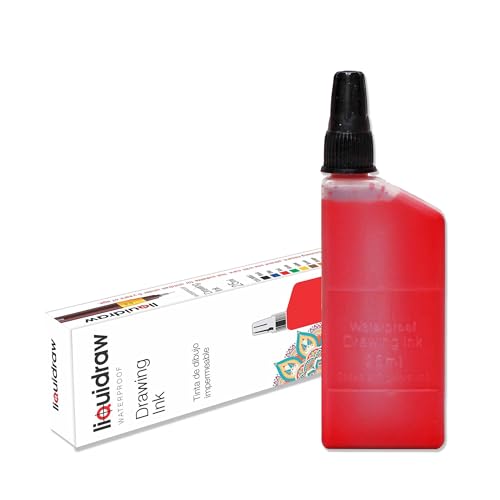 Zeichentusche für Tuschestift, wasserfest, kompatibel mit Rotring-Isograph-Stiften, 25 ml, Rot von Technoart