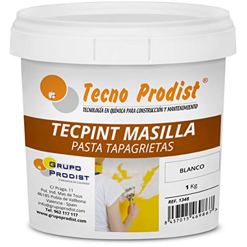 TECPINT Wandmasse, Tecno Prodist, 1 kg (weiß), Füllmasse für Wand, Paste zum Reparieren oder Verdecken von Rissen, gebrauchsfertig, professionelle Qualität von Tecno Prodist