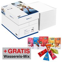 AKTION: tecno Kopierpapier star DIN A4 80 g/qm 2x 2.500 Blatt + GRATIS SUN LOLLY Wassereis-Mix (40 St. / 2.400 ml) von Tecno