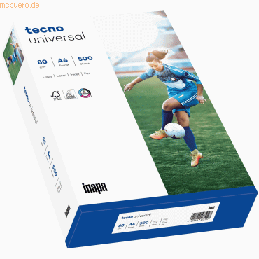 Tecno Kopierpapier Universal A4 80g VE=500 Blatt weiß Tecno Kopierpapier Universal A4 80g VE=500 Blatt weiß von Tecno