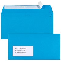 tecno Briefumschläge colors DIN lang+ mit Fenster intensivblau haftklebend 25 St. von Tecno