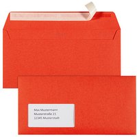 tecno Briefumschläge colors DIN lang+ mit Fenster korallenrot haftklebend 25 St. von Tecno