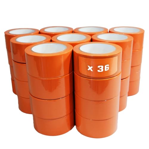 Tecplast Lot von 36 PVC-Klebebandern orange Gebäude 50 mm x 33 m - Klebebandrolle von Tecplast