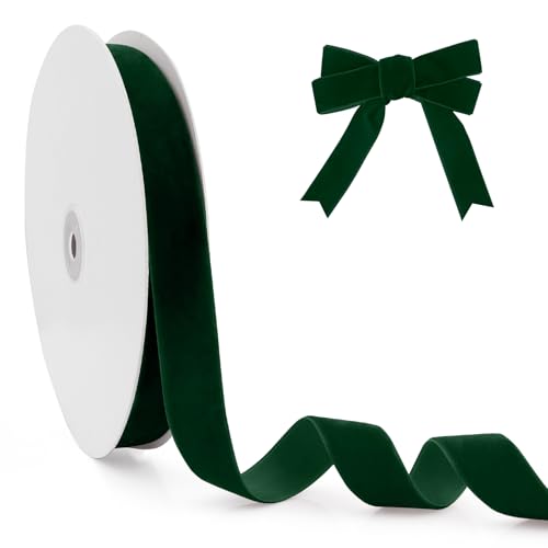 Samtband Dunkelgrün,25 Yards 10mm Samt Schleifenband,Geschenkband Dekoband,Home Hochzeitsfeier Dekoration,Band für Weihnachten Kranz Dekoration Handgemachte Handwerk Ornamente & Geschenkverpackungen Samtband Dunkelgrün,25 Yards 10mm Samt Schleifenband,Geschenkband Dekoband,Home Hochzeitsfeier Dekoration,Band für Weihnachten Kranz Dekoration Handgemachte Handwerk Ornamente & Geschenkverpackungen von TecquorA