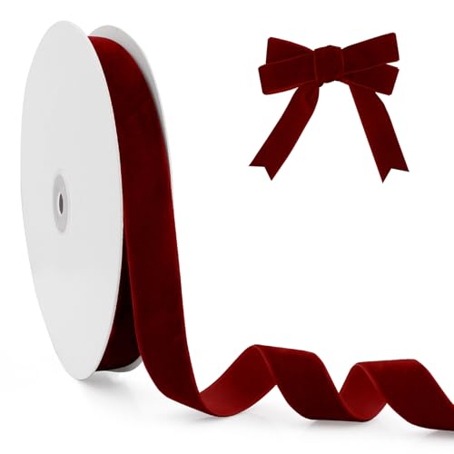 Samtband Weinrot,25 Yards 10mm Samt Schleifenband,Geschenkband Dekoband,Hochzeitsfeier Dekoration,Band für Weihnachten Kranz Dekoration Handgemachte Handwerk Ornamente & Geschenkverpackungen Samtband Weinrot,25 Yards 10mm Samt Schleifenband,Geschenkband Dekoband,Hochzeitsfeier Dekoration,Band für Weihnachten Kranz Dekoration Handgemachte Handwerk Ornamente & Geschenkverpackungen von TecquorA