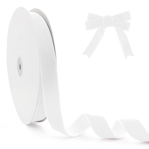 Samtband Weiß,25 Yards 10mm Samt Schleifenband,Geschenkband Dekoband,Hochzeitsfeier Dekoration,Band für Weihnachten Kranz Dekoration Handgemachte Handwerk Ornamente & Geschenkverpackungen,Halloween Samtband Weiß,25 Yards 10mm Samt Schleifenband,Geschenkband Dekoband,Hochzeitsfeier Dekoration,Band für Weihnachten Kranz Dekoration Handgemachte Handwerk Ornamente & Geschenkverpackungen,Halloween von TecquorA