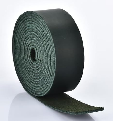 Lederband, 2,5 cm breit, flache Lederstreifen, echtes Vollnarbenrindsleder, Öl-Tan-Streifen für Heimwerker, Handwerksprojekte, Werkzeuge, Gartengeräte (1,8 mm dick_160-183,9 cm Länge_Grün) von TeeLiy