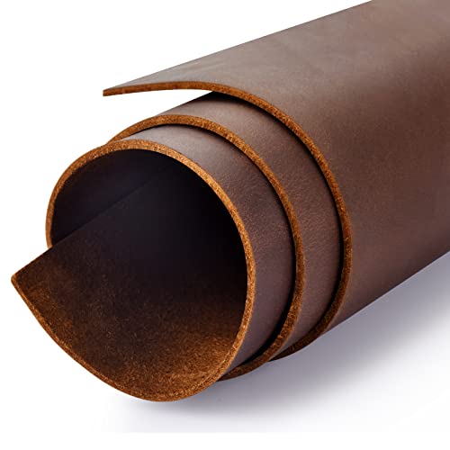 Tooling Leather Square 1,8–2,0 mm dick, echtes Vollnarbenleder, für Handwerk, Werkzeug, Nähen, Geldbörse, Ohrringe, Hobby, Werkstatt (Braun, 30,5 x 61 cm) von TeeLiy