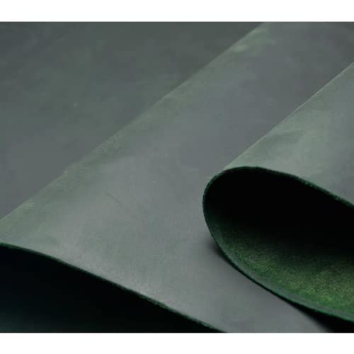 Werkzeug-Leder, quadratisch, 1,8–2,0 mm dick, echtes Vollnarbenöl, Hellbraun, Crazy Horse, Rindsleder, Blätter für Handwerk, Werkzeug, Nähen, Geldbörse, Ohrringe, Hobby (grün, 20,3 x 30,5 cm) von TeeLiy
