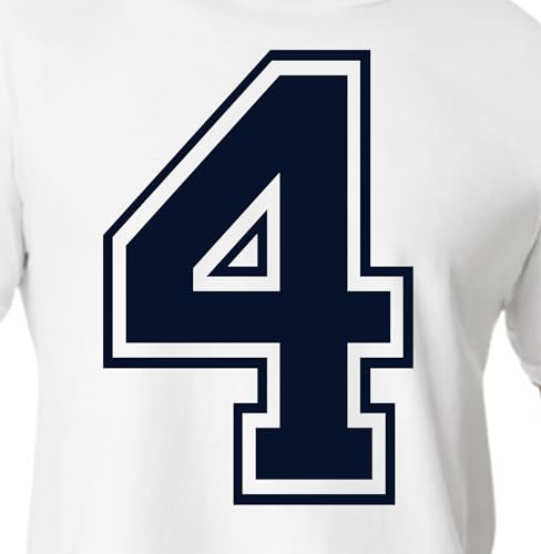 15,2 cm Blue Shades Jersey Zahlen für Sport T-Shirts, Trikots, Fußball, Baseball, Basketball, Bügel-Wärmeübertragung für Team-T-Shirts (Stil C) (Marineblau_4) von TeeWin
