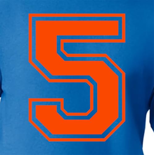15,2 cm Gelb & Orangetöne Trikotzahlen für Sport-T-Shirts, Trikots, Fußball, Baseball, Basketball, Bügel-Wärmeübertragung für Team-T-Shirts (Stil C) (Orange_5) von TeeWin