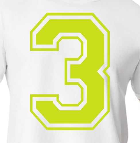 15,2 cm Grüntöne Trikot Zahlen für Sport T-Shirts, Trikots, Fußball, Baseball, Basketball, Bügel-Wärmeübertragung für Team-T-Shirts (Stil C) (Lime_3) von TeeWin