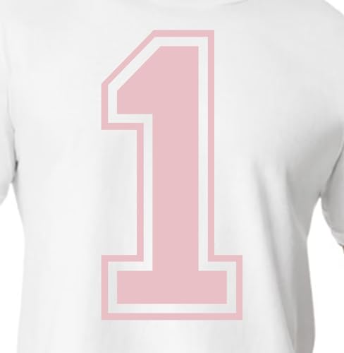 15,2 cm Rot & Rosa Farbtöne Trikot Zahlen für Sport T-Shirts, Trikots, Fußball, Baseball, Basketball, Bügel-Wärmetransfer für Team-T-Shirts (Stil C) (Hellrosa_1) von TeeWin