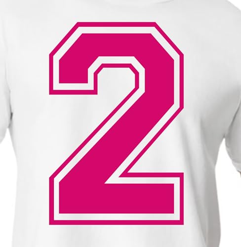 15,2 cm Rot & Rosa Farbtöne Trikot Zahlen für Sport T-Shirts, Trikots, Fußball, Baseball, Basketball, Bügel-Wärmetransfer für Team-T-Shirts (Stil C) (Rosa_2) von TeeWin
