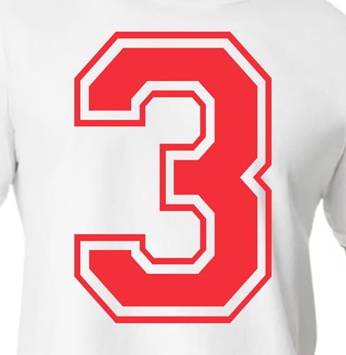 15,2 cm rote & rosafarbene Farbtöne Trikotzahlen für Sport-T-Shirts, Trikots, Fußball, Baseball, Basketball, zum Aufbügeln, Wärmeübertragung für Team-T-Shirts (Stil C) (Hibiscus_3) von TeeWin