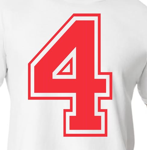 15,2 cm rote & rosafarbene Farbtöne Trikotzahlen für Sport-T-Shirts, Trikots, Fußball, Baseball, Basketball, zum Aufbügeln, Wärmeübertragung für Team-T-Shirts (Stil C) (Hibiscus_4) von TeeWin