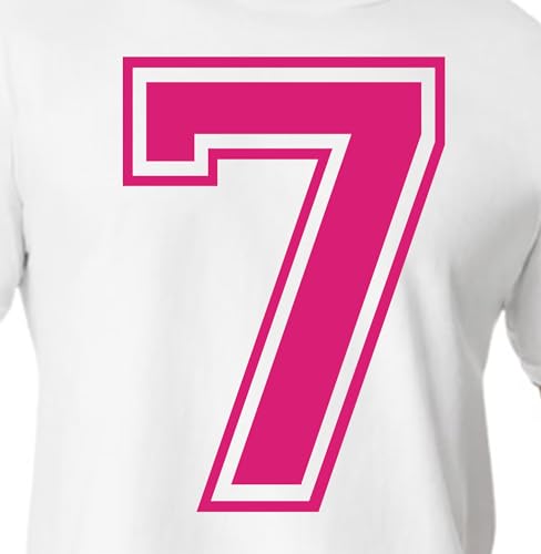 15,2 cm rote & rosafarbene Farbtöne Trikotzahlen für Sport-T-Shirts, Trikots, Fußball, Baseball, Basketball, zum Aufbügeln, Wärmeübertragung für Team-T-Shirts (Stil C) (Passion Pink_7) von TeeWin