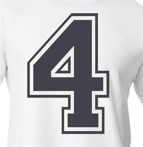 15,2 cm weiße & schwarze Farbtöne Trikotzahlen für Sport-T-Shirts, Trikots, Fußball, Baseball, Basketball, zum Aufbügeln, Wärmeübertragung für Team-T-Shirts (Stil C) (Charcoal_4) von TeeWin