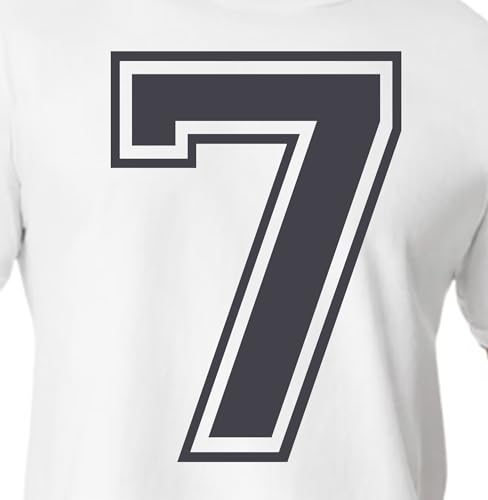 15,2 cm weiße & schwarze Farbtöne Trikotzahlen für Sport-T-Shirts, Trikots, Fußball, Baseball, Basketball, zum Aufbügeln, Wärmeübertragung für Team-T-Shirts (Stil C) (Charcoal_7) von TeeWin