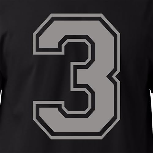 15,2 cm weiße & schwarze Farbtöne Trikotzahlen für Sport-T-Shirts, Trikots, Fußball, Baseball, Basketball, zum Aufbügeln, Wärmeübertragung für Team-T-Shirts (Stil C) (Grau_3) von TeeWin