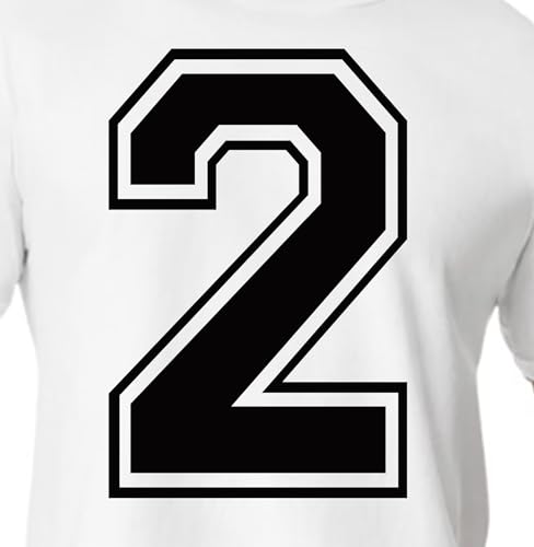 15,2 cm weiße & schwarze Farbtöne Trikotzahlen für Sport-T-Shirts, Trikots, Fußball, Baseball, Basketball, zum Aufbügeln, Wärmeübertragung für Team-T-Shirts (Stil C) (Schwarz_2) von TeeWin