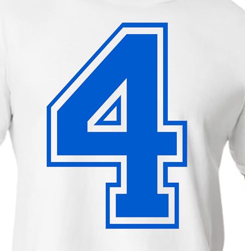 15.2 cm Blue Shades Jersey Numbers for Sports T-Shirts, Trikots, Fußball, Baseball, Basketball, Iron on Heat Transfer for Team T-Shirts (Style C) (Fluorescent Blue_4) von TeeWin