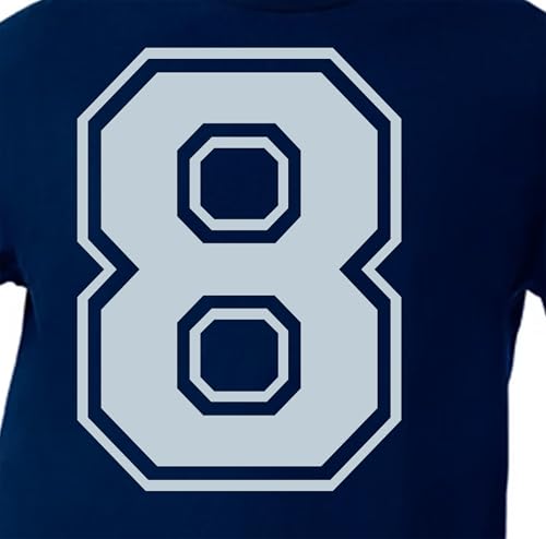 15.2 cm Blue Shades Jersey Numbers for Sports T-Shirts, Trikots, Fußball, Baseball, Basketball, Iron on Heat Transfer for Team T-Shirts (Style C) (Powder Blue_8) von TeeWin
