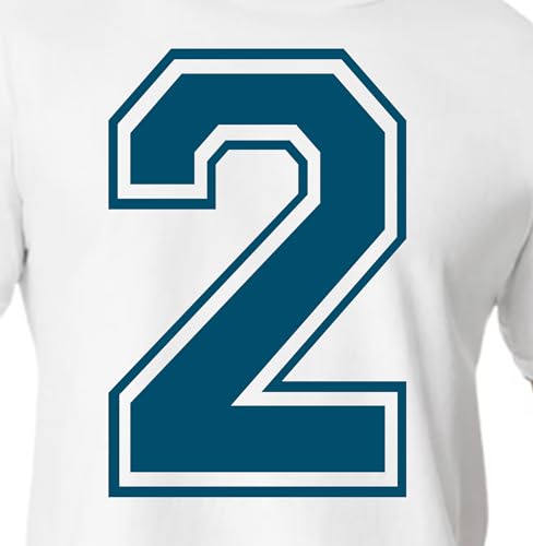 15.2 cm Blue Shades Jersey Numbers for Sports T-Shirts, Trikots, Fußball, Baseball, Basketball, Iron on Heat Transfer for Team T-Shirts (Style C) (Turquoise_2) von TeeWin