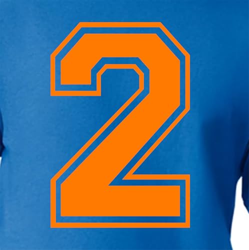 20,3 cm Gelb- & Orangetöne Trikotzahlen für Sport-T-Shirts, Trikots, Fußball, Baseball, Basketball, Bügel-Wärmeübertragung für Team-T-Shirts (Stil C) (Fluoreszierendes Orange_2) von TeeWin