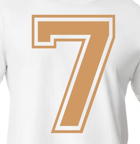 20,3 cm Gelb- & Orangetöne Trikotzahlen für Sport-T-Shirts, Trikots, Fußball, Baseball, Basketball, Bügel-Wärmeübertragung für Team-T-Shirts (Stil C) (TAN_7) von TeeWin