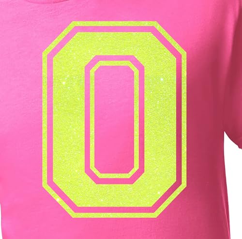 20,3 cm Glitzer-Aufbügelnummer 0 (Null 0) – große Wärmeübertragungszahl für Trikots, T-Shirts, Sportuniformen, Basketball, Fußball – Stil C (Neongelb 0) von TeeWin