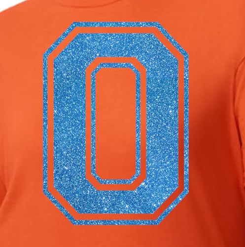 20,3 cm Glitzer-Aufbügelnummer 0 (Null 0) – große blaue Wärmeübertragungszahl für Trikots, T-Shirts, Sportuniformen, Basketball, Fußball – Stil C (Sapphire 0) von TeeWin