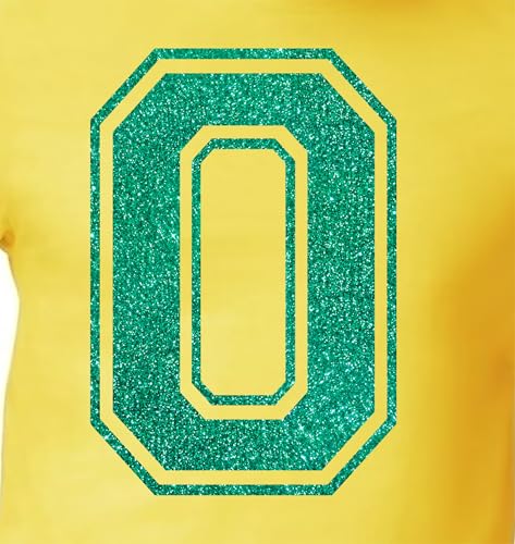 20,3 cm Glitzer-Aufbügelnummer 0 (Null 0) – große grüne Wärmeübertragungszahl für Trikots, T-Shirts, Sportuniformen, Basketball, Fußball – Stil C (Smaragd 0) von TeeWin