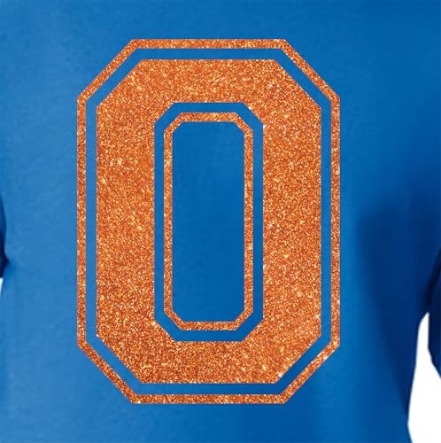 20,3 cm Glitzer-Aufbügelnummer 0 (Null 0) – große metallische Kupfer-Wärmeübertragungszahl für Trikots, T-Shirts, Sportuniformen, Basketball, Fußball, Stil C (Kupfer 0) von TeeWin