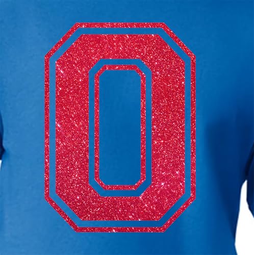 20,3 cm Glitzer-Aufbügelnummer 0 (Null 0) – große rote Wärmeübertragungszahl für Trikots, T-Shirts, Sportuniformen, Basketball, Fußball – Stil C (Rot 0) von TeeWin