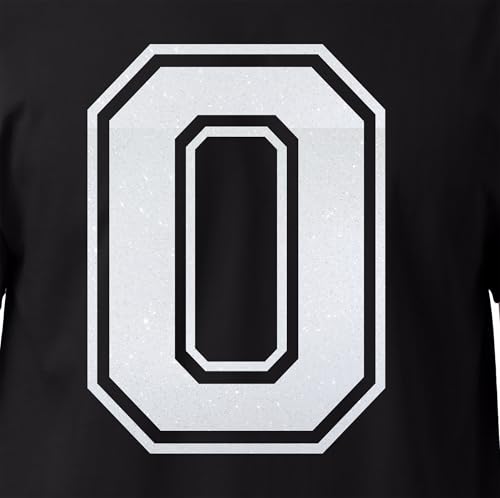 20,3 cm Glitzer-Aufbügelnummer 0 (Null 0) – große weiße Wärmeübertragungszahl für Trikots, T-Shirts, Sportuniformen, Basketball, Fußball – Stil C (Weiß 0) von TeeWin